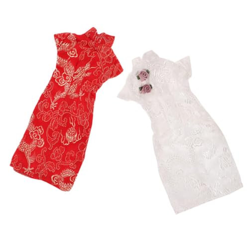 JOINPAYA 2st Puppe Cheongsam Puppe Chinesische Kleidung Schönes Puppenkleid Kompakte Puppenkleidung Puppen-Cheongsam Für Puppe Wiederverwendbare Puppenkleidung Dekoratives Puppenkleid Stoff von JOINPAYA