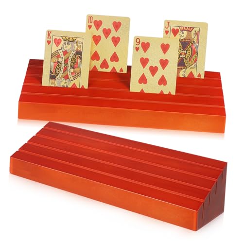 JOINPAYA 2st Spielkartensockel Aus Holz Kartendeckhalter Spielkartenfach Spielkarten Stehen Spielkartenhalter Spielkartenständer Canasta-kartenhalter Spielkarten-Organizer Kiefernholz Brown von JOINPAYA