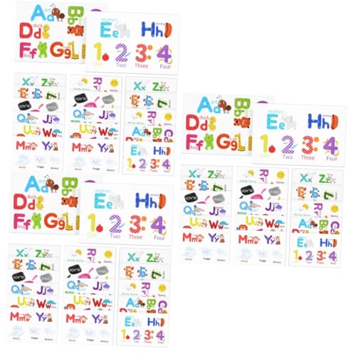 JOINPAYA 3 Sätze Aufkleber Für Die Frühkindliche Bildung Kinderzimmer Wandsticker Wall Stickers for Room Alphabet-aufkleber Planke Alphabet-wandaufkleber Tieraufkleber Pvc 18 Blatt * 3 von JOINPAYA