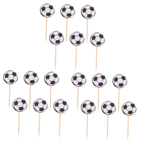 JOINPAYA 3 Sätze Fußball-kucheneinsatz Fußball-kuchendekoration Fußball-partyzubehör Tortenaufsatz Set Fußball Fußball-cupcake-topper Dekorative Dessertaufsätze Papier 60 Stück * 3 von JOINPAYA