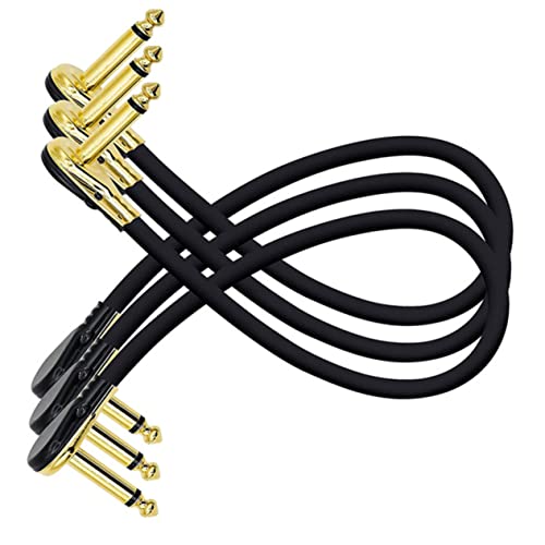 JOINPAYA 3 Stück Flachkopf Gitarren Patchkabel Für Effektpedale Professionelle Platzsparende Klinke Auf Klinke Verbindung Für Klaren Und Optimale Performance Ihrem Musiksetup von JOINPAYA