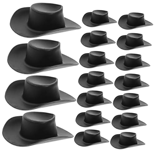 JOINPAYA 30 Stück Mini-cowboyhut Mini-Zylinder Hut Frauen Hüte Für Frauen Kinderhüte Miniaturhüte Basteln Hüte Masse Kuhmädchenhüte Miniaturhüte Selber Machen Zarte Puppenhüte Black Plastik von JOINPAYA