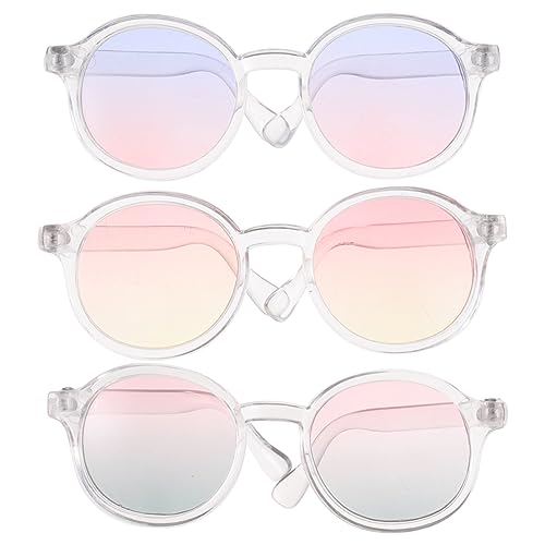 JOINPAYA 3St 6 Punkte Puppenbrille farbige Sonnenbrille Schwimmpuppe Modepuppe puppenkleidung Puppen Kleidung schnapsgläser Brillen zum Anziehen der Puppe Brille für Puppe Plastik von JOINPAYA