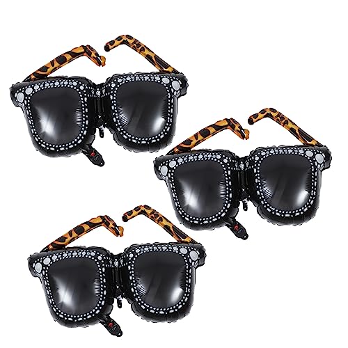 JOINPAYA 3St Ballon Alles zum Geburtstag Tischdekoration aufblasbare Mikrofone aufblasbares mikrofon vintage weingläser Disco-Motto-Partydekorationen aufblasbare Sonnenbrille Black von JOINPAYA