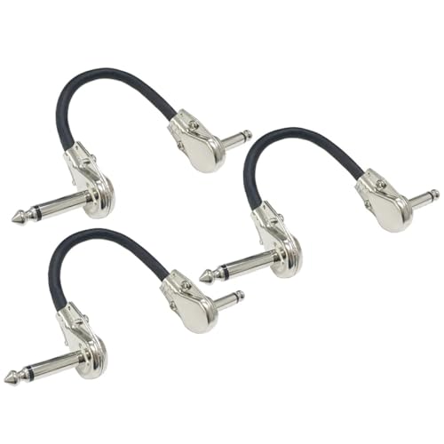 JOINPAYA 3St Gitarren-Effekt-Linie Patchkabel Gitarre Effektpedal-Patchkabel Clips gitarrenkabel guitar cable zubehör Patchkabel für E-Gitarre von Musikinstrumenten Metall Silver von JOINPAYA