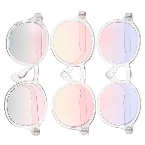 JOINPAYA 3st 6 Punkte Puppenbrille Klare Gläser Modepuppe Schwimmpuppe Farbige Sonnenbrille Schnapsgläser Puppe Verkleidet Brille Puppe Verkleiden Sich Brillen Plastik von JOINPAYA