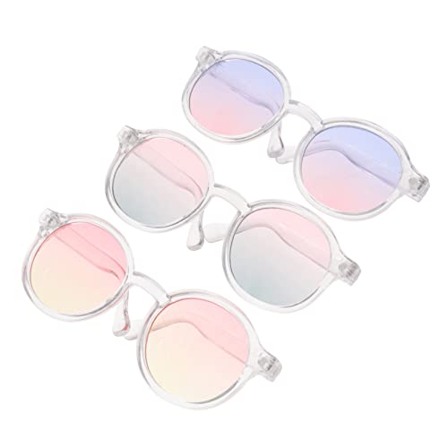 JOINPAYA 3st 6 Punkte Puppenbrille Modepuppe Schwimmpuppe Klare Gläser Kleinkindspielzeug Farbige Sonnenbrille Schnapsgläser Brille Für Puppe Sonnenbrille Zum Anziehen Der Puppe Plastik von JOINPAYA