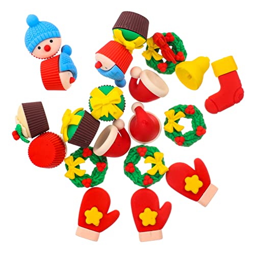 JOINPAYA 4 Kisten Cartoon-weihnachts-radiergummi Multifunktions-mini-radierer Haushalt Kinder Radiergummis Weihnachtsbaum Radiergummis Weihnachtsbriefpapier Tragbare Mini-radierer von JOINPAYA