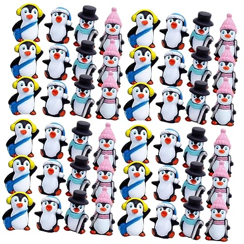 JOINPAYA 4 Sätze Winter-pinguin-ornament Positiver Pinguin Pinguine Pinguin-becher Pinguin Kuchen Miniaturfiguren Miniaturen Figuren Pinguin Figur Kleines Pinguindekor Vinyl 12 Stücke * 4 von JOINPAYA