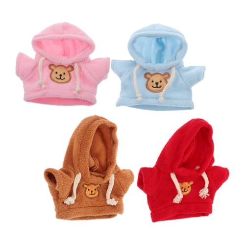 JOINPAYA 4 Stück Sweatshirt -Puppe kinderkostüme Bärenbekleidung Bärenpuppe Kleiderset Bärenpuppe Kleidung Spielzeugpuppe Outfits Puppenkleidung plüschige Kleidung -Bär-Kostüm Stoff von JOINPAYA