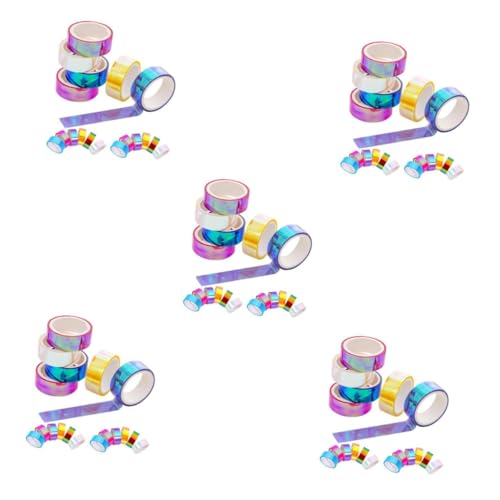 JOINPAYA 5 Sätze Farbverlaufsband Wasserdicht Textmarker Reflektierend Maskierung Sammelalbum Liefert Washi-tape Süß Buchband Dekoratives Klebeband Washi-tape Pvc 18 Stück * 5 von JOINPAYA