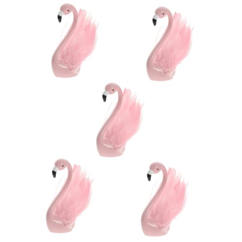 JOINPAYA 5 Stück Flamingo-Ornamente Laternen Flamingo-Kuchendekorationen Flamingo-Vase Flamingo-Kuchenaufsatz Figur Harz-Flamingo-Schmuck Desktop-Flamingo für zu Hause Feder Rosa von JOINPAYA