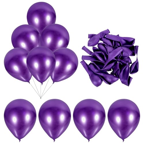 JOINPAYA 50 Stück Ballonanordnung Folienballons goldene Luftballons pastellfarbene Luftballons Ballongas große luftballons gasballon Valentinstag-Ballons Party-Latexballons Emulsion Violett von JOINPAYA