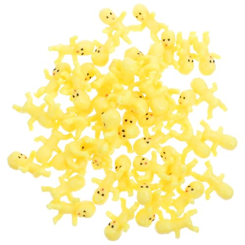 JOINPAYA 50 Stück Dekorationen Für Die Babyparty Kleine Babys Kleines Babyspielzeug Eiswürfel-babyparty -kleiderbügel Aus Draht Miniatur Neugeborenes Badespielzeug Figur Plastik Yellow von JOINPAYA