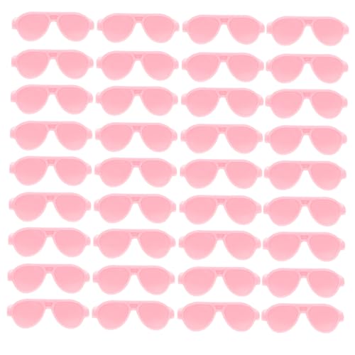 JOINPAYA 50 Stück Minipuppenbrille Retro-Mini-Sonnenbrille Sonnenbrille zum Anziehen der Puppe kleine Puppenbrille Mini-Brille plastikpuppe Cosplay Brille lustige Brillendekore Rosa von JOINPAYA