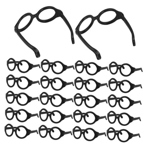 JOINPAYA 50 Stück Puppenbrille Mädchen Puppenhaus Leichte Brille Zubehör Für Babypuppen Babypuppenkleidung Miniatur Puppe Verkleidet Brille Entzückende Mini-Brille Black Plastik von JOINPAYA