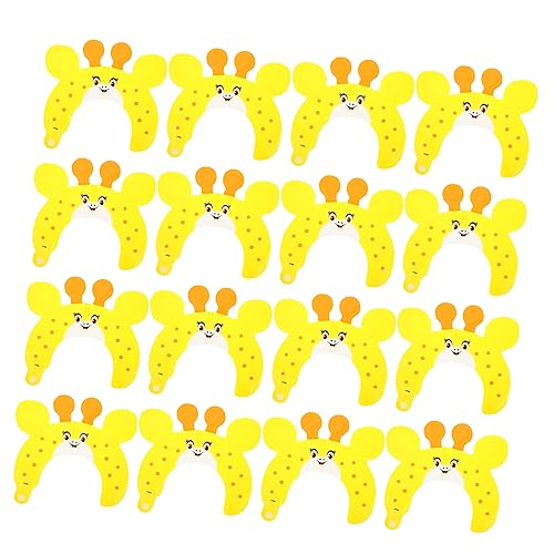 JOINPAYA 50 Stück Stirnband Aluminiumfolie Ballon Cartoon-Tier Party Ballon für Kind Ballon-Haarreifen küchendekoration geburtstagseinladungen Ballons mit Stirnband aufblasbare Tiere Yellow von JOINPAYA