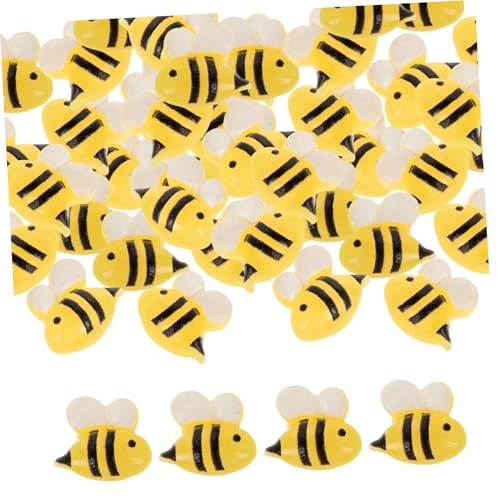 JOINPAYA 50 Stück Tierbienen-Ornamente Kleine Bienen Zum Basteln Bienenhandwerk Schmuck Dekorationen Verzierungen Für Das Handwerk DIY-partygeschenke Bienen-Nagel-Charms Kleine Hummeln Harz von JOINPAYA