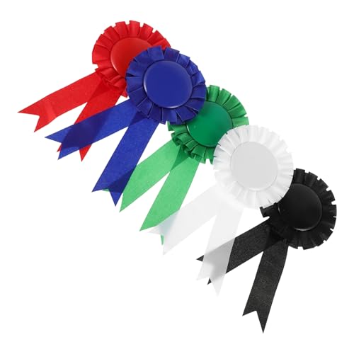 JOINPAYA 5Pcs Abzeichen Dekoration Zinnplatte Gedenkband Blank Winner Beibons Blank Achievement Ribbons Medal Ribbons Abzeichen Bänder Zinnplatten Name Badge Leere Beteiligung Bänder von JOINPAYA