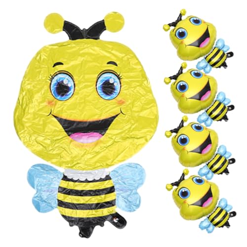 JOINPAYA 5st Insektenballon Bienenförmige Luftballons Süße Tierballons Bienen Dekorationen Bienenballons Party-layout-bienenballon Party-layout-ballons Partyzubehör Aluminiumfolie Yellow von JOINPAYA