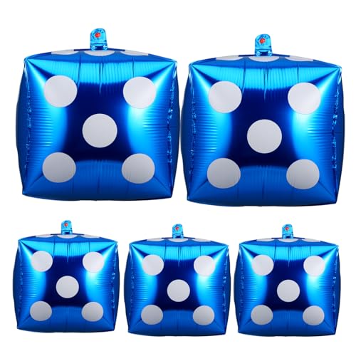 JOINPAYA 5st Würfel Ballon Blauer Ballon Brettspiel-ballons Riesige Luftballons Ballonstreifen Partyballon Würfel-party-dekorationen Luftballons Für Poolpartys 5 Ballon Aluminiumfolie Blue von JOINPAYA