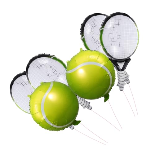 JOINPAYA 6 Stück Grüne Tennisballschläger-Luftballons: Tennis-Luftballons Aus Aluminiumfolie Tennis-Motto-Zubehör Für Sport-Geburtstagsfeiern von JOINPAYA