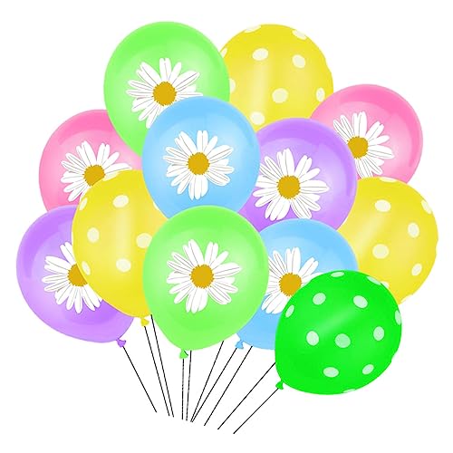 JOINPAYA 62 Stück Latexballon hochzeitsdeko hochzeitsdeco ballongas raumdeko balons dekorativer Luftballon Gänseblümchen-Ballondekoration Szenen-Layout-Ballon Partyballon Emulsion Colorful von JOINPAYA