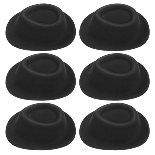 JOINPAYA 6Pcs Mini-Hut wandverkleidung wand polsterung kopfhoerer kapuzenpullover Winziger Hut Kappe spielzeuge entzückende hüte austauschbare Puppenhüte Partydekorationen Stoff Black von JOINPAYA