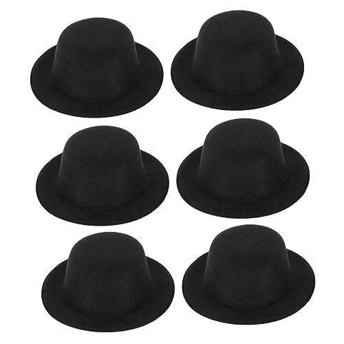 JOINPAYA 6St Kleiner Hut faschingskostüme fasnachtskostüme weinachtsdeko Puppenhut Ornament die schneemänner Fedora-Hut Jack stickig Puppenhutverzierung Puppenhut-Dekor Gezogenes Tuch Black von JOINPAYA