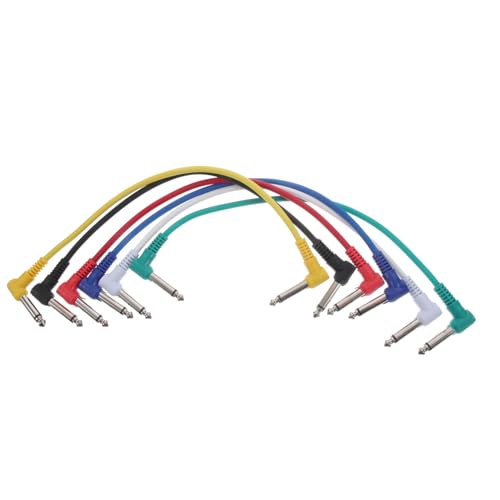 JOINPAYA 6er Set Gitarren Patchkabel 30cm Stecker Auf Stecker Winkelstecker Für E Gitarre Bass Effektgeräte Und Audioverbindungen Mischfarben von JOINPAYA