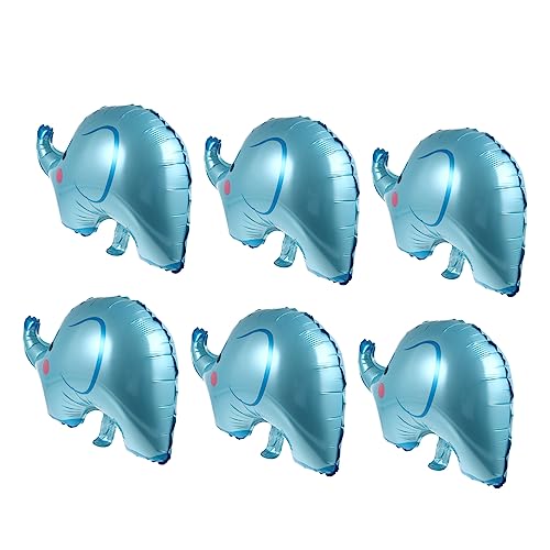 JOINPAYA 6st Elefant Aluminiumfolienballon Elefant-babyparty-dekorationen Für Jungen Blaue Luftballons Geburtstagsballon Badezeit -elefanten-luftballons Ballons Mit Zootieren Blue von JOINPAYA