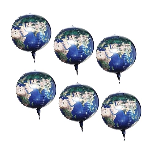 JOINPAYA 6st Erde Aluminiumfolienballon Kugelballons Runder Planetenballon Ballons Zum Planeten Erde Globuskugel Luftballons Mit Erdmotiv Partyballon Zum Thema Planet Planetendekoration von JOINPAYA