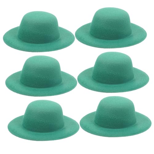 JOINPAYA 6st Mini-cowboyhut Miniatur-Dinge Puppenhutzubehör Kleine Hütchen Zum Basteln Puppenhut- Mini-Hut Kleine Hüte Winzige Hausminiatur Mini-hüte Für Puppenhäuser Green Stoff von JOINPAYA