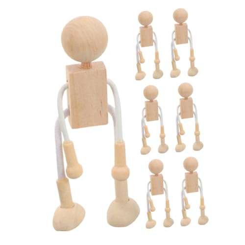 JOINPAYA 7 Stück Holz Cartoon Bastelspielzeug Woody Spielzeug Kleine Holzfiguren Für Heimwerker Holz DIY Figuren Kleine Figuren Aus Holz Kleine DIY Holzfigur Khaki von JOINPAYA