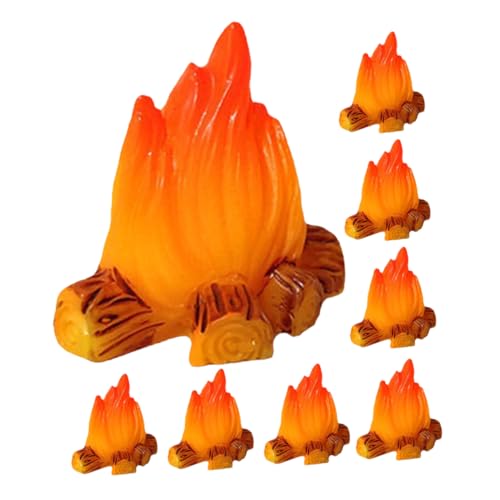 JOINPAYA 8 Stück Feuer Mikro Landschaftsornamente Gefälschtes Lagerfeuer Gartendekoration Gefälschtes Lagerfeuer Party Dekoration Miniaturen Feuermodell Ornament Harz Lagerfeuer von JOINPAYA