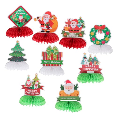 JOINPAYA 9st Weihnachtsschmuck Tischdekoration Weihnachtliches Wabendekor Party-Layout-Requisite Weihnachtliche Desktop-Dekoration Weihnachtsthema Weihnachtsbedarf Partyschmuck Papier von JOINPAYA