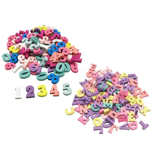 JOINPAYA Bunte Holzbuchstaben Und Zahlen Für DIY Bastelprojekte Scrapbooking Hochzeiten Partys Heimdekoration 100 Buchstaben Und 100 Zahlen 15mm Holzfiguren von JOINPAYA