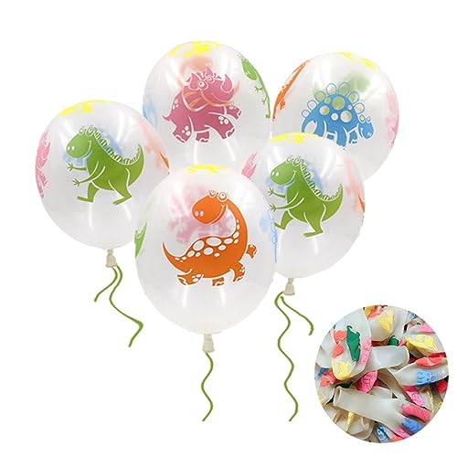 JOINPAYA Dinosaurier Luftballon Set Transparente Latexballons Mit Cartoon Dinosaurier Motiven Zufällige Farben Und Muster Für Dino Geburtstagsparty Und von JOINPAYA