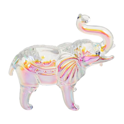 JOINPAYA Elefantenfigur Aus Glas Elefantenstatue Sammlerstück Transparente Elefantenskulptur Tierornamente Für Die Tischdekoration Im Heimbüro von JOINPAYA