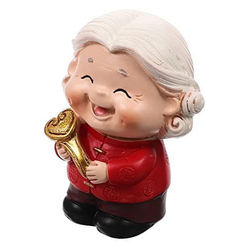 JOINPAYA Geburtstag Pfirsich Opa Ornament schreibtisch dekoration cute decor Kuchenverzierung großvater großmutter skulptur Kuchendekoration Miniaturfigur aus Harz chinesische kuchenstatue von JOINPAYA