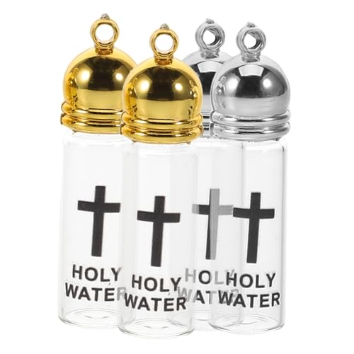 JOINPAYA Glas Weihwasserflaschen Für Christliche Taufe Refillable Kleine Flaschen Für Religiöse Zeremonien Leere Behälter Mit Kreuzdesign Für Gottesdienste Und Taufanlässe von JOINPAYA