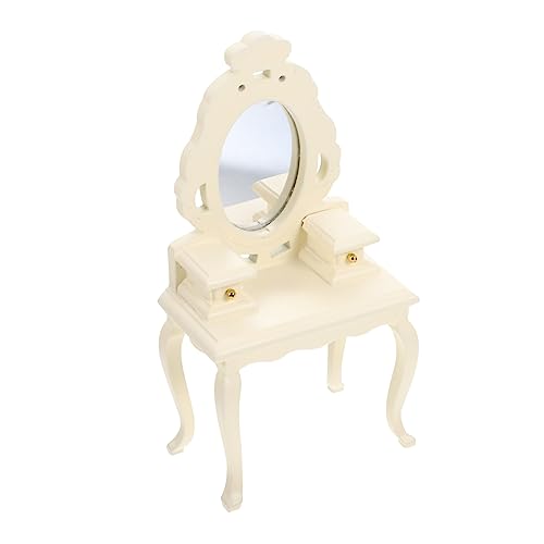 JOINPAYA Mini-Kommode Miniaturen ästhetisch Puppenhaus Kabine kinderzimmerdeko Room Decoration playmobilhaus Mini-Möbel Schminktisch Kleiner Modell schminktisch hölzern Beige von JOINPAYA