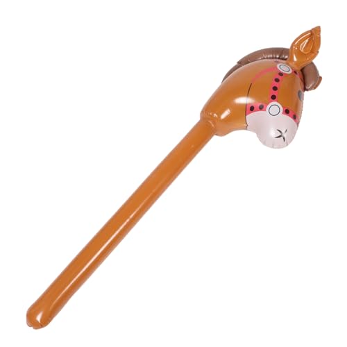 JOINPAYA Pferdekopfstab Aufblasbares Cowboy-spielzeug Aufblasbarer Pferdestock Aufblasbares Pferd Western-cowboy-pferd-ballon Pferdestock Sprengen Aufblasbarer Hammer Pvc Light Brown von JOINPAYA