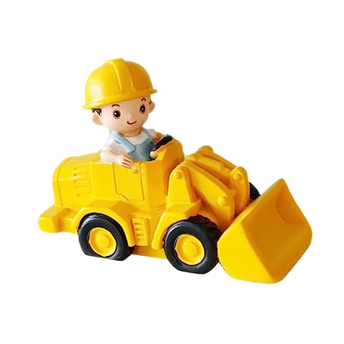 JOINPAYA Simulations-Bulldozer Autos Cupcake Topper Puzzle-Spielzeug Mini-Engineering-Truck kinder puppenwagen kinderspielzeug auto technische Lkw-Topper Bagger Dessert Topper Harz Yellow von JOINPAYA