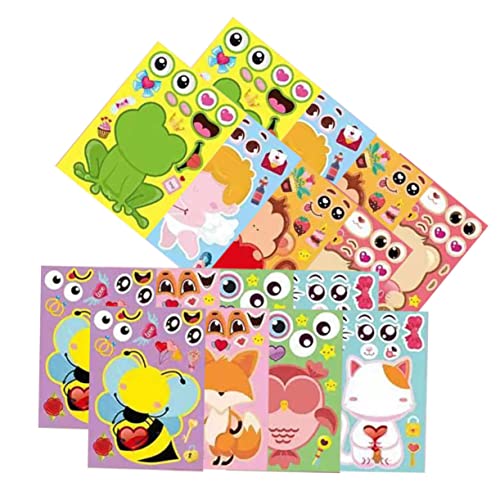 JOINPAYA Sticker 16 Bögen Tieraufkleber Einfach Abziehen und Ankleben für Jungen und Mädchen Im Klassenzimmer Scrapbooking-Aufkleber Zum Valentinstag von JOINPAYA