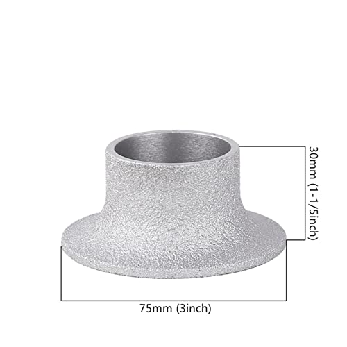 Diamanttrennscheibe, 75 mm vakuumgelötete Diamant-Handprofil-Radbohrung 22 mm Trocken- oder Nassschleifscheibe for Marmor Granit Quarz Keramik,DIY-Werkzeuge(France Side 30mm) von JOJIDE