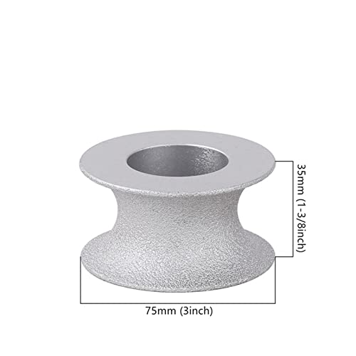 Diamanttrennscheibe, 75 mm vakuumgelötete Diamant-Handprofil-Radbohrung 22 mm Trocken- oder Nassschleifscheibe for Marmor Granit Quarz Keramik,DIY-Werkzeuge(Round Wheel 35mm) von JOJIDE