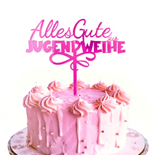 Jugendweihe Kuchendekoration Acryl Jugendweihe Tortenstecker Rosa Jugendweihe Deko Junge Mädchen Geburtstag Cake Topper von JOJOR