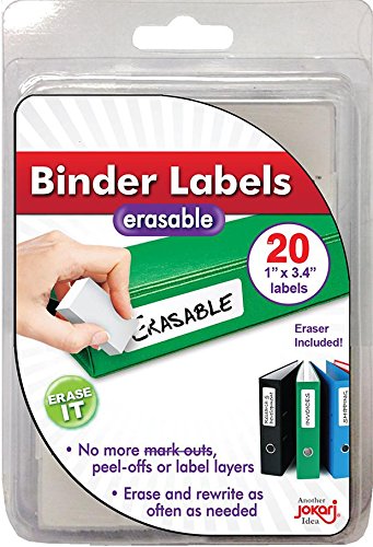 Jokari Label Once radierbare Binder-Etiketten, Nachfüllpackung, 20 Stück von JOKARI