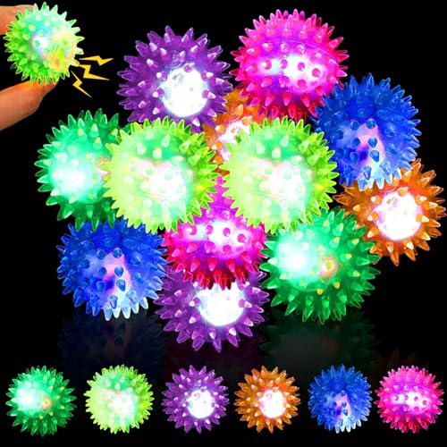 12 Stück Igelball Mitgebsel Kindergeburtstag, Leuchtball Kinder, Leuchtball Gastgeschenke, Leuchtende Led Flummis für Kinder, Party Gadgets Kleine Grundschule Jungen Mädchen Geschenke von JOKILY